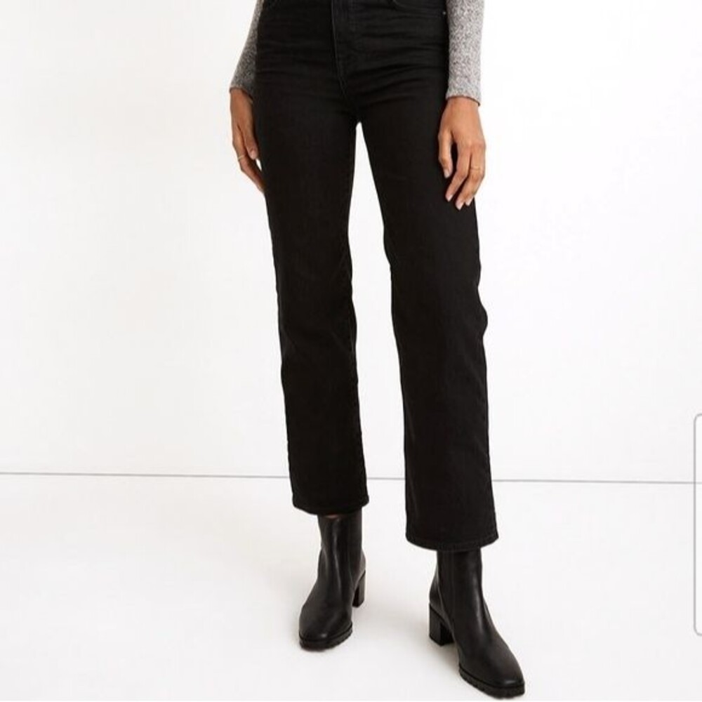 Madewell NWT Petite Slim Wide-Leg Crop Jeans in‎ Lunar Wash Size 37P